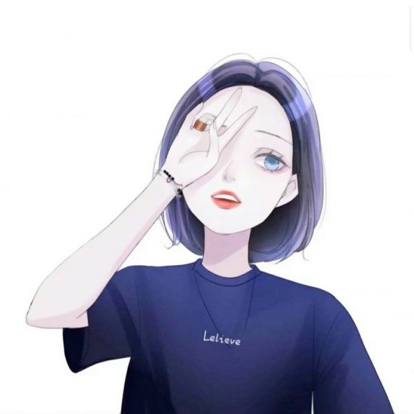 14张简约手绘卡通女生微信头像 高清好看直接用