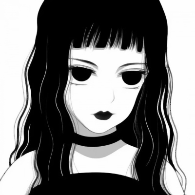 14张高清冷酷丧系女生黑白动漫头像合集