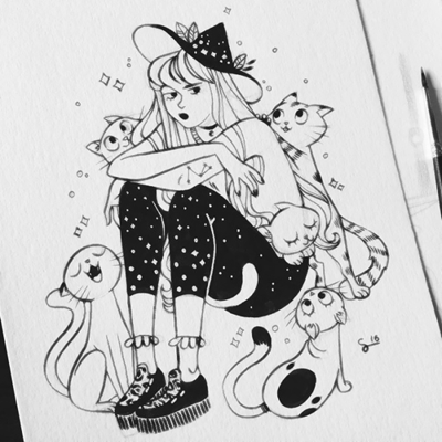 12张高清手绘漫画女生头像 适合当QQ头像的氛围感图