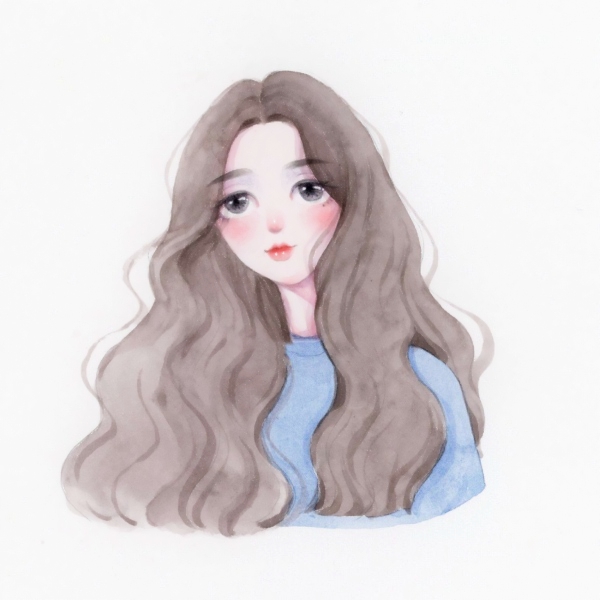 16张超好看的简约彩色手绘女生头像，高清质感拉满