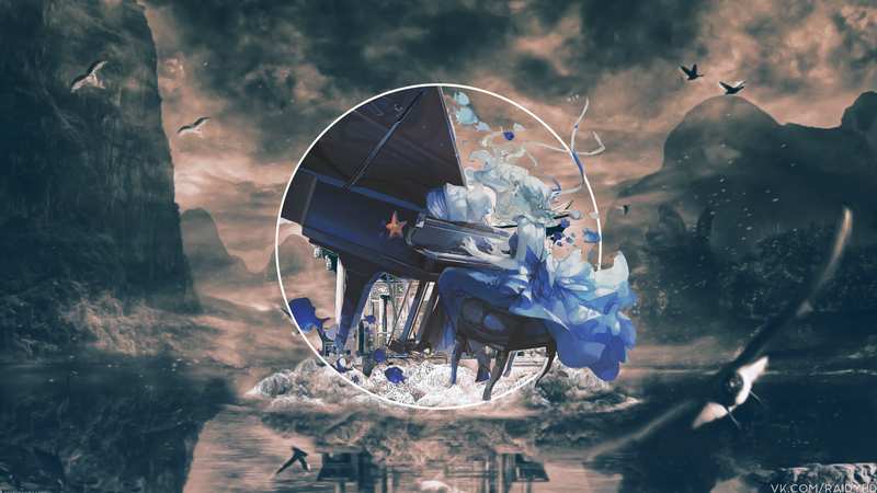 动漫少女与钢琴的画中画壁纸 高清合集