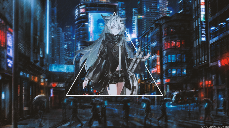 都市雨景里的画中画动漫少女壁纸合集