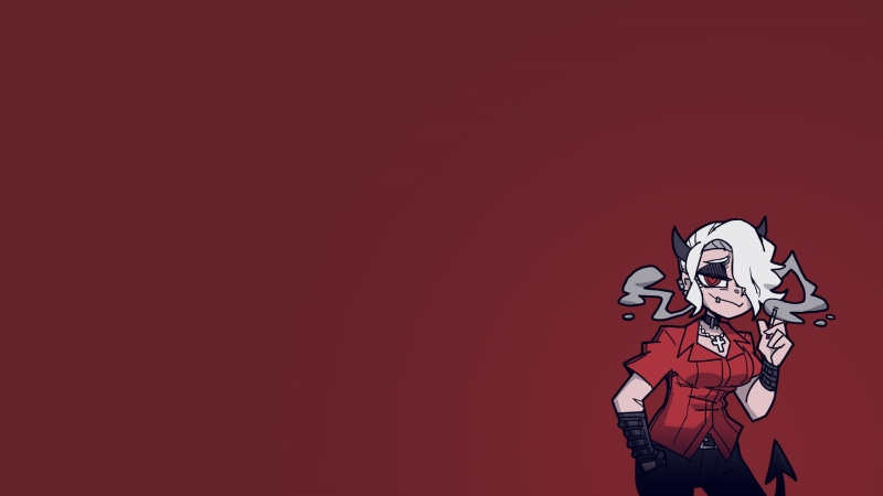 Helltaker抽烟的恶魔少女壁纸 高清无水印