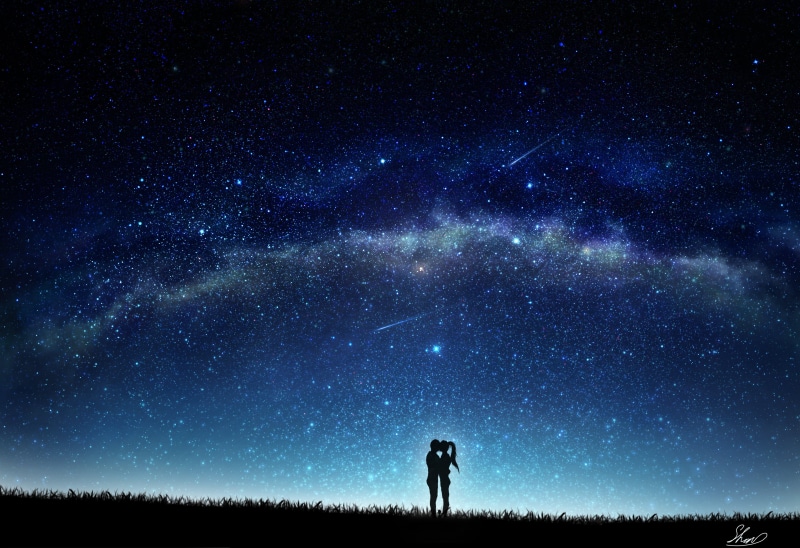 情侣动漫星空4K壁纸