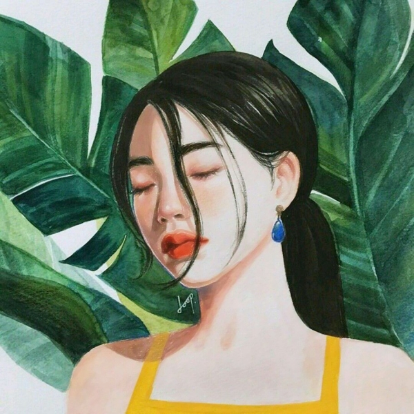 女生个性手绘头像超清合集 7张氛围感拉满的手绘女头