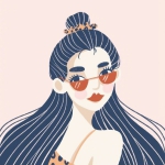 9张时髦又有个性的时尚女孩卡通头像 高清款合集