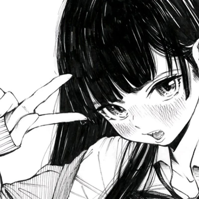 14张黑白漫画风动漫女生头像 质感拉满