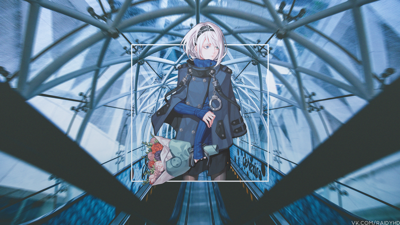 超绝二次元少女画中画壁纸