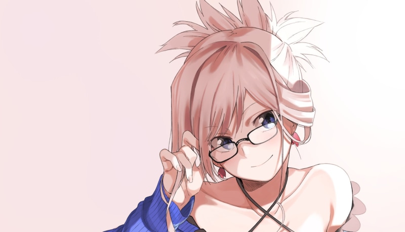 宫本武藏蓝眸金发戴眼镜笑颜壁纸！Fate系列FGO高清壁纸