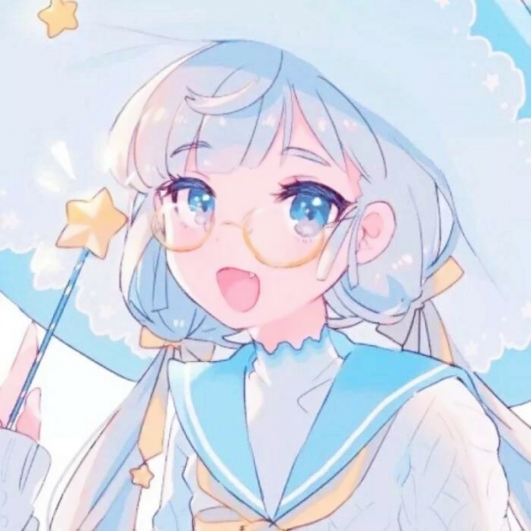 8张超治愈蓝色系动漫女生头像 高清可爱款合集