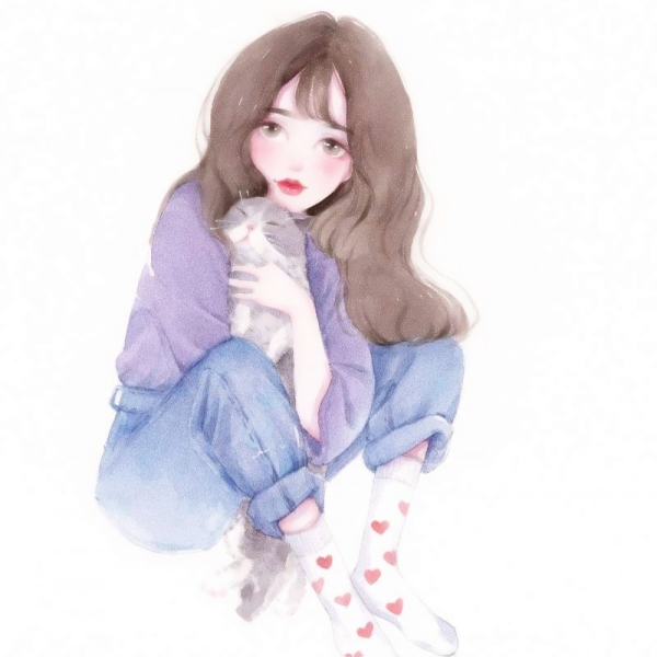 16张超好看的简约彩色手绘女生头像，高清质感拉满