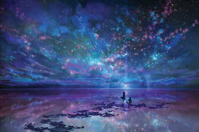 绝美动漫风银河夜景壁纸