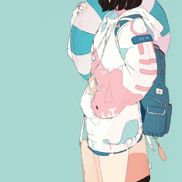 超带感！9张背包动漫酷女孩头像高清图