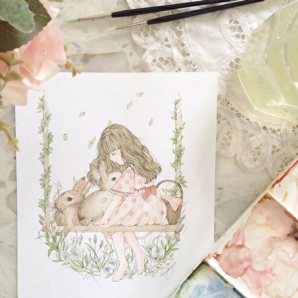 纸上手绘女生头像合集 34张超高清纸质手绘女头素材