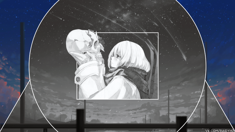 动漫少女画中画壁纸 高清二次元壁纸