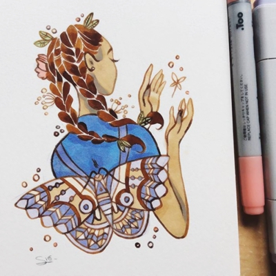 12张高清手绘漫画女生头像 适合当QQ头像的氛围感图