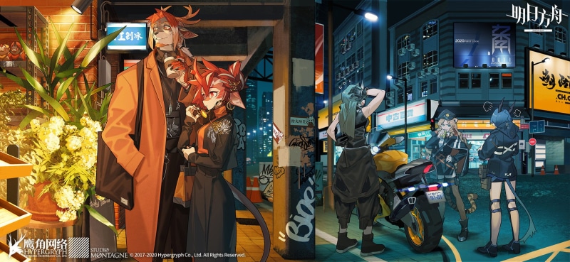 明日方舟同人壁纸合集 深夜机车 furry 龙门街景 灯影涂鸦 高清1080P