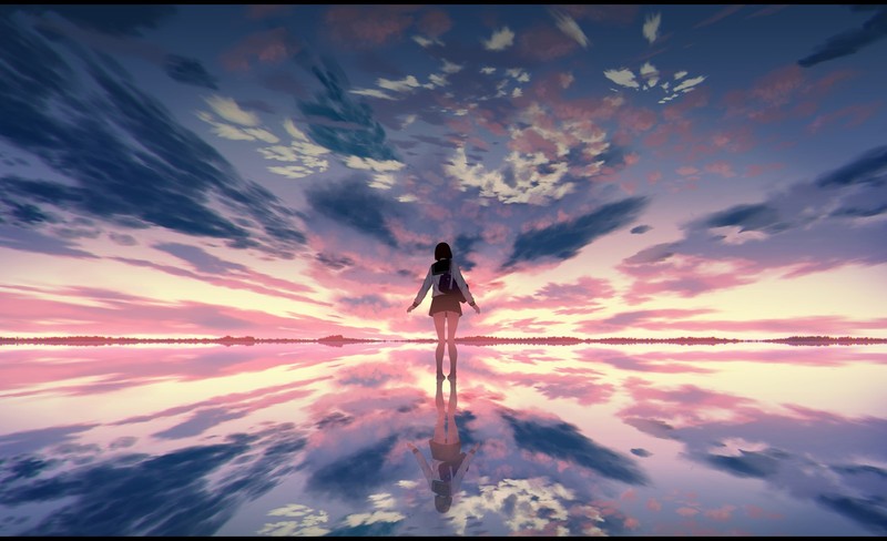 绝美二次元少女天空壁纸 氛围感拉满
