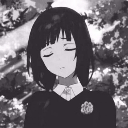 黑白动漫女生丧系头像合集 22张高清emo风格黑白动漫女头