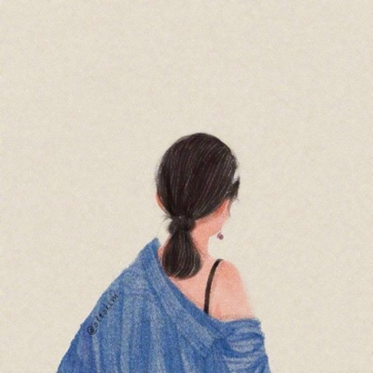 微信闺蜜背影头像来啦！9张高清手绘款一人一张
