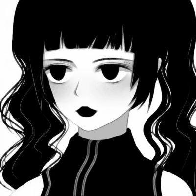 14张高清冷酷丧系女生黑白动漫头像合集