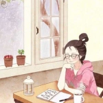 这款认真学习的漫画女生头像，太适合用来当头像了