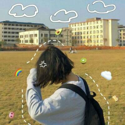 超火的带贴纸可爱女生头像合集 17张高清无水印