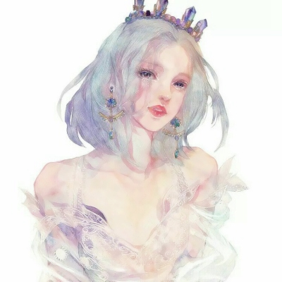 9张超治愈的水彩手绘女生头像 氛围感拉满