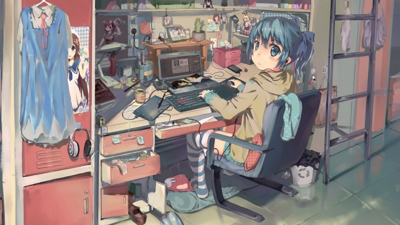 动漫少女美发沙龙壁纸