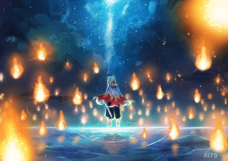 鬼灭之刃炎柱炼狱杏寿郎 高清壁纸合集