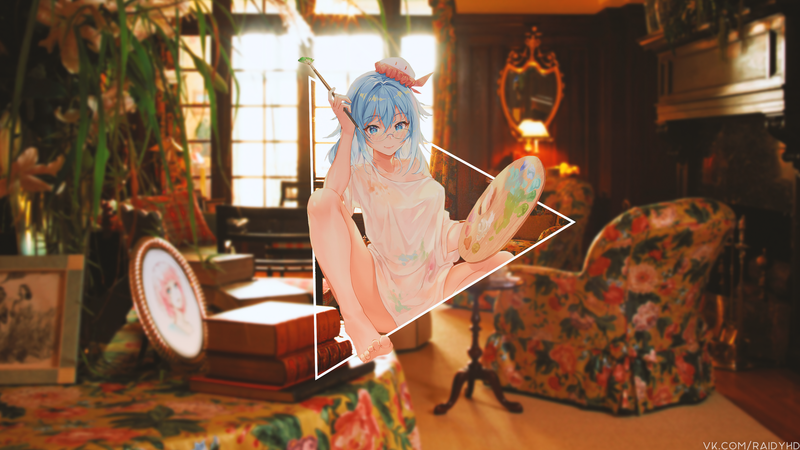 这套二次元壁纸太绝了！戴眼镜蓝发少女太戳我