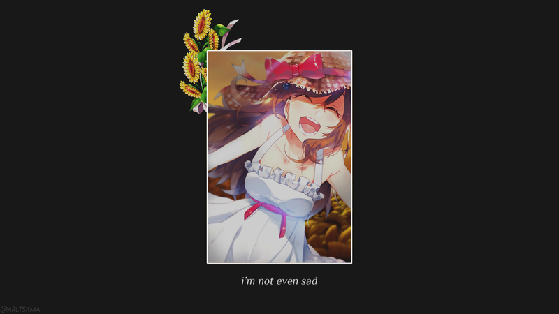 动漫少女与向日葵的画中画壁纸