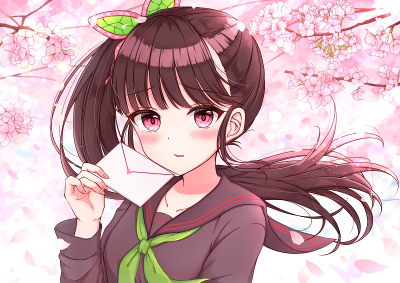 4K高清壁纸来了！鬼灭之刃香奈惠樱花造型校服少女壁纸