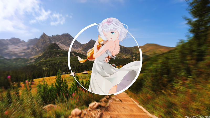 这款带画中画效果的动漫少女壁纸超绝