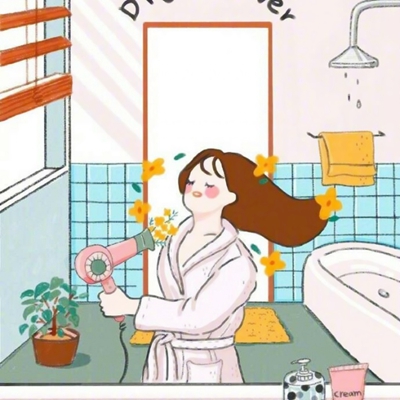 女生日常手绘插画头像合集 8张高清少女日常插画头像