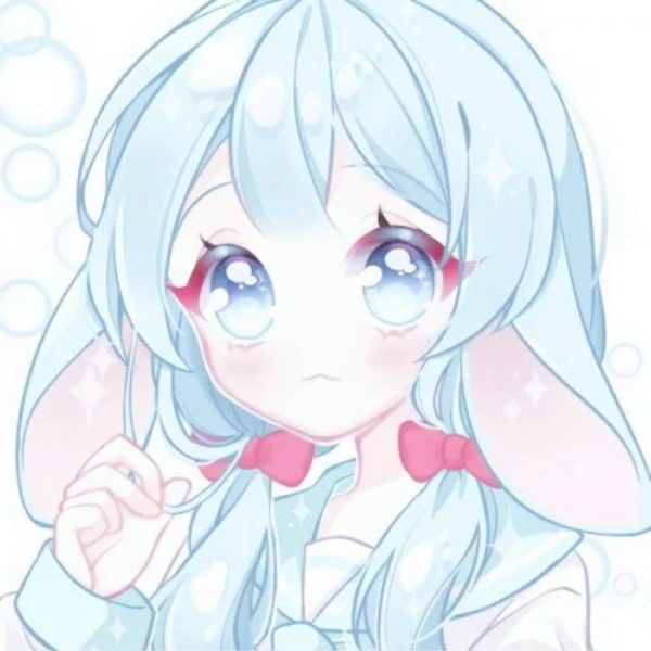8张超治愈蓝色系动漫女生头像 高清可爱款合集