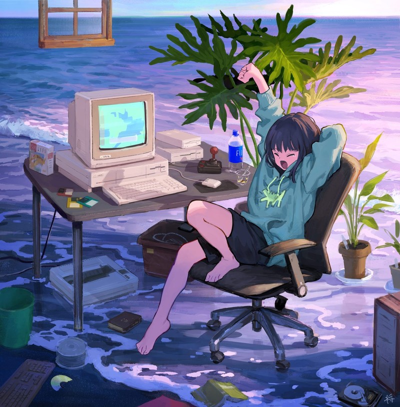 绝美黑发少女原画壁纸合集