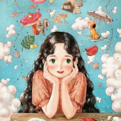 7张超治愈的漫画女生头像！唯美又有意境的可爱卡通头像合集