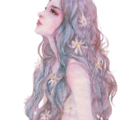 9张超治愈的水彩手绘女生头像 氛围感拉满