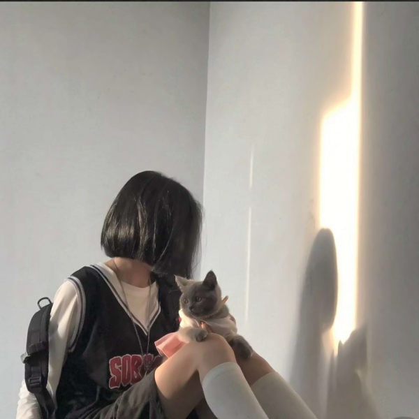 抱着猫不露脸的侧面女生头像 14张高清最新图