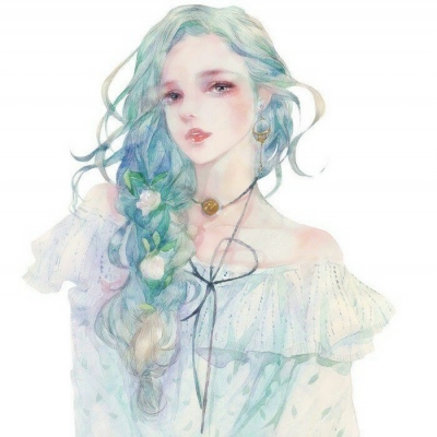 9张超治愈的水彩手绘女生头像 氛围感拉满
