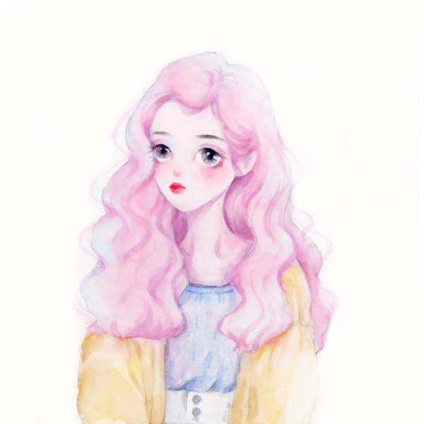 16张超好看的简约彩色手绘女生头像，高清质感拉满