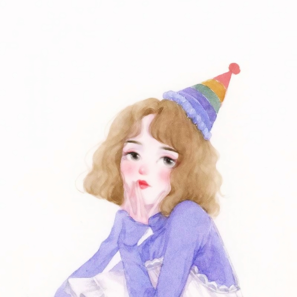 16张超好看的简约彩色手绘女生头像，高清质感拉满