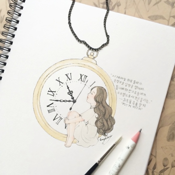 纸上手绘女生头像合集 34张超高清纸质手绘女头素材