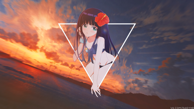 动漫女主画中画壁纸