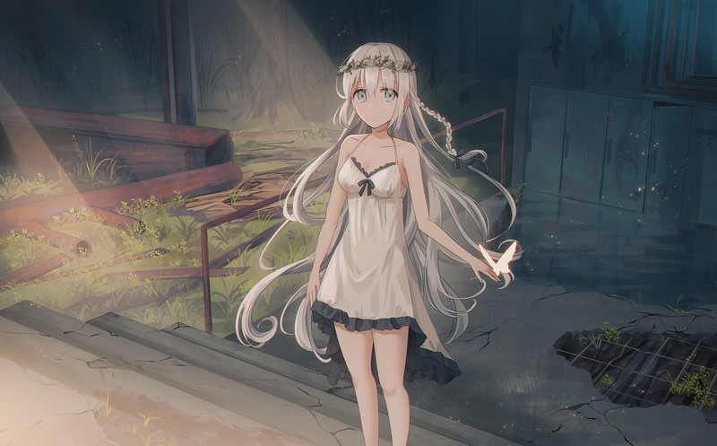 深夜睡衣金发少女动漫壁纸合集