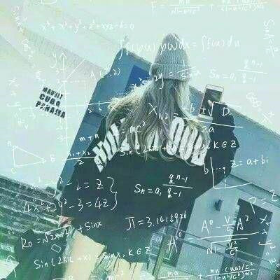 带数学公式的女生背影头像合集 共17组