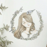 纸上手绘女生头像合集 34张超高清纸质手绘女头素材