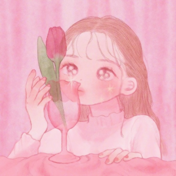 5张粉色可爱女生手绘头像，超清又好看