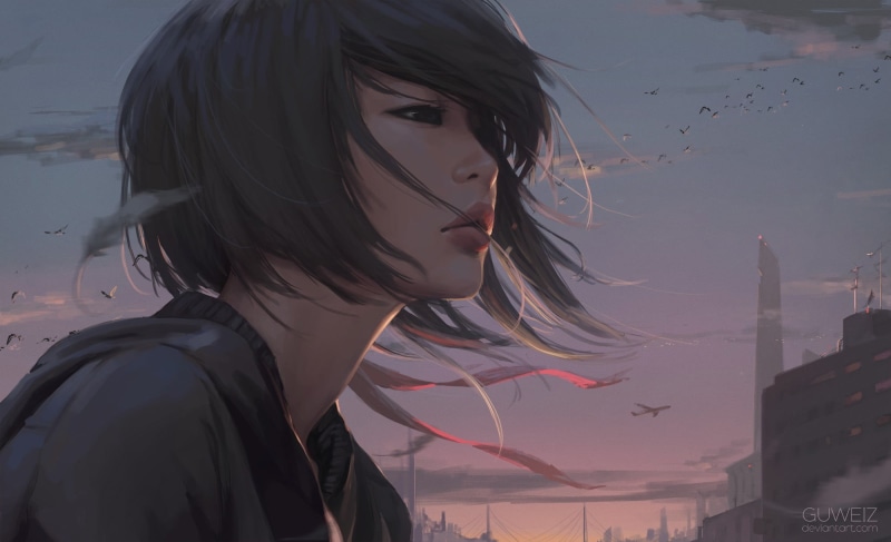 画师GUWEIZ的绝美二次元女性插画壁纸合集